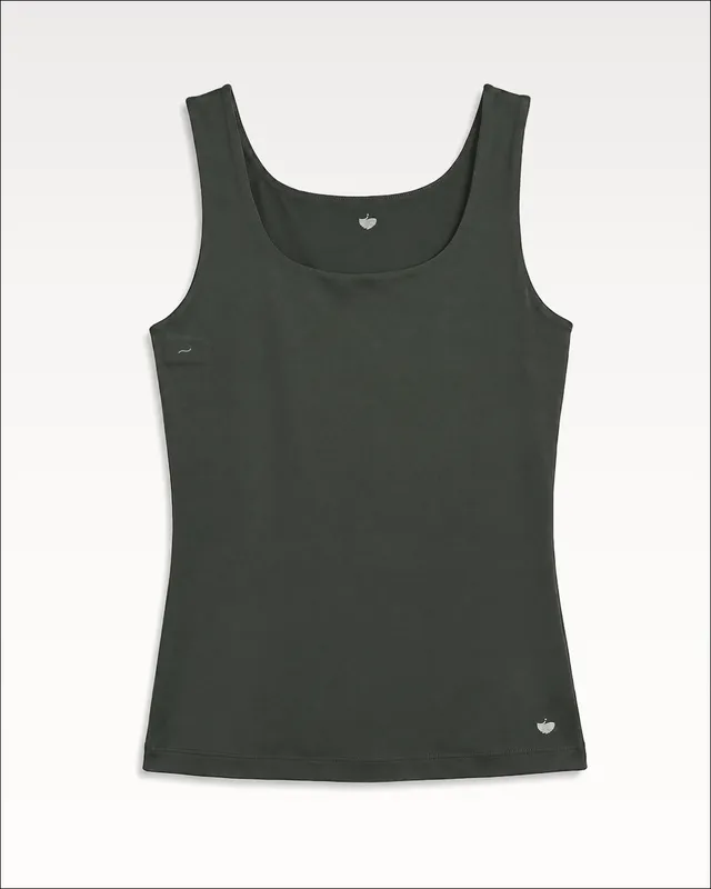 Aleena tank in olive, laid flat